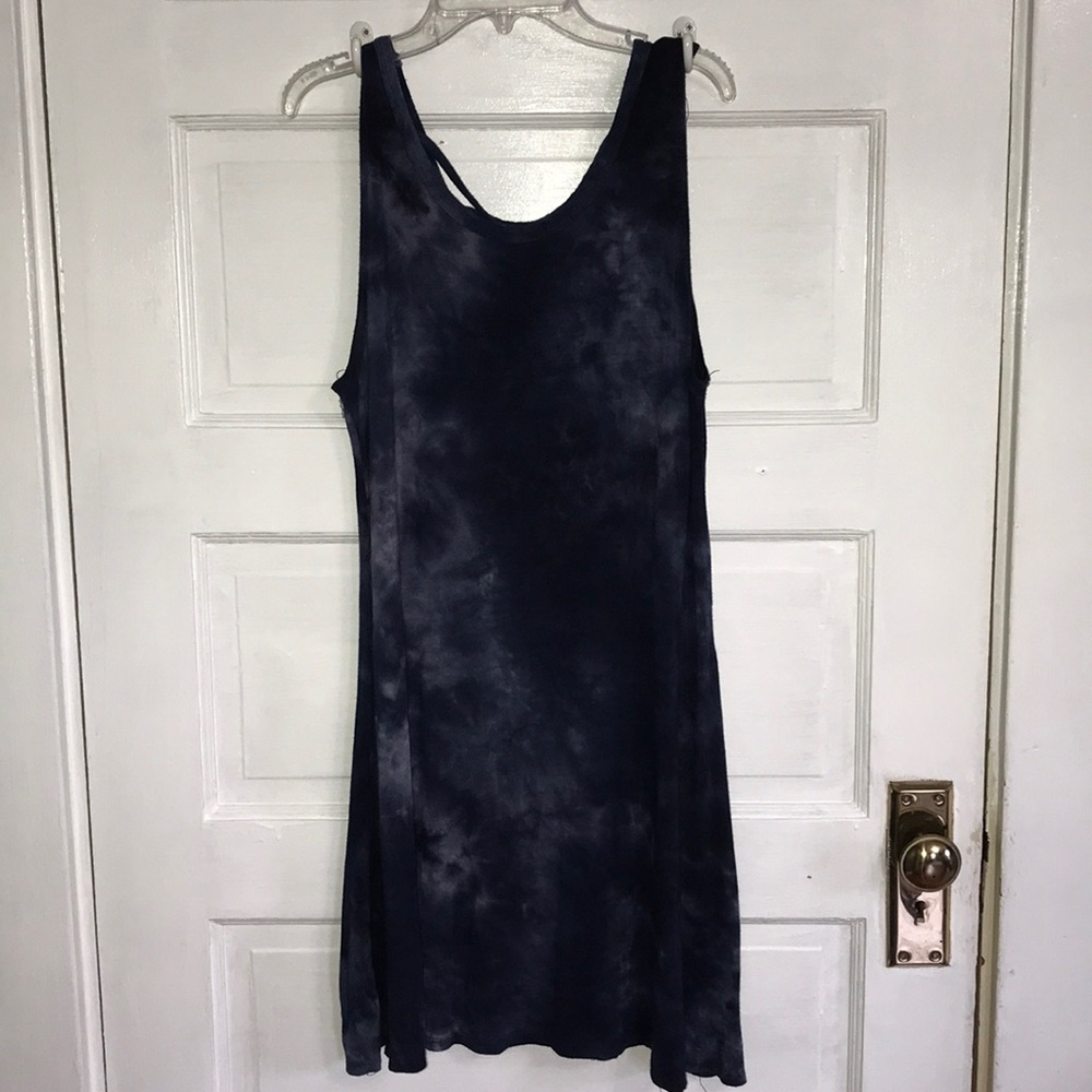 Blue tie-dye dress